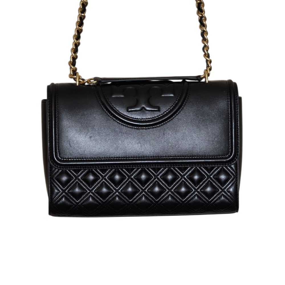 Tory Burch‎ Black Leather Fleming Convertible Bag $598